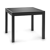 blumfeldt Pamplona Extension ausziehbarer Gartentisch aus Aluminium und Glas, für bis zu 6 Personen, SmartSpace Concept, Tischfläche max.: 180 x 83 cm, witterungsbeständig, dunkelgrau