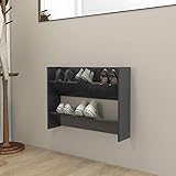 XIAOGUANG Wand-Schuhschrank, Schuhorganizer, Flurgarderobe, Shoe Cabinet, Schuh Schrank, Flurschrank, Schuhkipper, Schuhaufbewahrung, Grau 80x18x60 cm Spanplatte