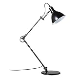 FIONEL Schreibtischlampe Moderne minimalistische nordische Metall Klapptischlampe Home Wohnzimmer Lampe Büro Hotel Schreibtisch Licht Knopfschalter Schwarz Nachttischlampe (Color : White Light)