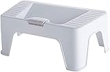 Fußschemel Badezimmer Squat Assistance Duschsitz rutschfest Langlebig Stark tragendes Massagedesign Multifunktion, Kunststoff-Badezimmermöbel (Farbe: Weiß, Größe: 45X26X17CM)(Farbe