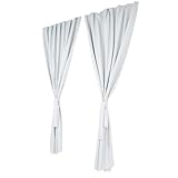 Grand Filippo Gardine 150x250 cm Weiß - Outdoor Vorhang Wetterfest mit ösen - Langlebige und Wetterfeste Sonnenblende - Gardine mit Stahlseil Set - Vorhänge für Aussenbereich