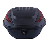 FURLOU Motorrad-Kofferraum-Reisegepäck-Aufbewahrungsbox, Motorradhelm-Topbox, Crash-Widerstand, Fallfestigkeit, Verschleißfestigkeit, wasserdicht, stoßfest, große Kapazität Kofferraum (Color : Silver