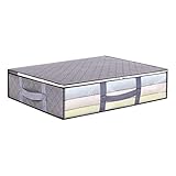 Rolempon Aufbewahrungsbehälter unter dem Bett | Atmungsaktive Decken-Aufbewahrungstasche mit Griff,Unterbett-Behälter-Organizer mit durchsichtigem Fenster für Kleidung, Bettwäsche, Decken