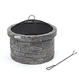 tepro Feuerstelle Gladstone, grau/schwarz (67,5 x 67,5 x 59 cm)
