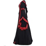 Eauptffy Viktorianisches Kleid Damen Langes Kleider Kleidung Boden Cosplay Mittellang Frauen Vintage Gotische Frauenkleid Mittelalterliches Waffenspielzeug Mittelalterliche Kleidung Für Karneval