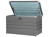 Beliani Metall-Gartentruhe 300 l grau Kissenbox Auflagenbox für die Terrasse wasserdicht Aufbewahrungsbox Gartenbox Cebrosa