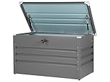 Beliani Metall-Gartentruhe 300 l grau Kissenbox Auflagenbox für die Terrasse wasserdicht Aufbewahrungsbox Gartenbox Cebrosa