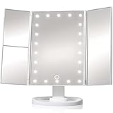 Retoo Kosmetikspiegel LED 2X 3X Vergrößerung Schminkspiegel mit Touchschalter, LED Makeup Mirror, 180° Drehbar, Helligkeit, Spiegel mit natürlichem LED Licht, Kosmetik Spiegel Beleuchtung, Schwenkbar