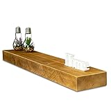 levandeo Wandregal Holz Massiv 100x20cm Eiche Farbig Wandboard Vintage Rustikal Design Natur Regal