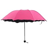 Regenschirm Mini Water Encounter Flowering Sunny Umbrella Lady UV-Schutz Einfarbiger Sonnenschirm Winddichter Reiseschirm