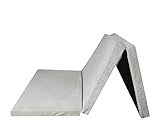 Reise-Matratze 3-fach klappbar, 3-teilige Gästematratze, mittelhart, mit Schutztasche, Übergröße 198x90x8 cm (beige)