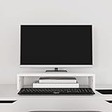 TEKEET Home Furniture Monitorständer weiß 50x27x10cm Massivholz Kiefer