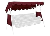 Angerer Sonnendach für 3-Sitzer Hollywoodschaukel 200 x 120 cm PE mit 2 Seitenteilen Bordeaux
