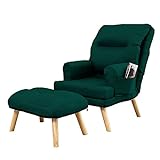 Grekpol-Sessel NEMO, moderner Sessel für Wohnzimmer, Schlafzimmer mit 5-Stufen-Verstellung, skandinavischer Stil (Grün Monolith 37)