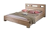 MASSIVMOEBEL24.DE Palisander Massivholz Bett 180x200 Sheesham Holz Möbel Nature Grey #202
