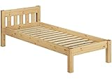 Erst-Holz® Massivholzbett Kiefer Natur 100x200 Einzelbett Futonbett Jugendbett Rollrost 60.38-10