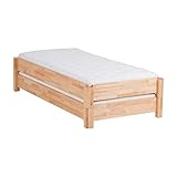 DICO 2er Stapelbett Massivholz mit Rollrost Größe 90x200 cm 01 Kernbuche geölt