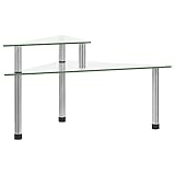 TECHPO Home Furniture Küchenregal, transparent, 49,5 x 35 x 19 cm, aus gehärtetem Glas