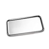 IMEEA Kleine Rechteckig Serviertablett für Küche Badezimmer SUS304 Edelstahl (8 x 4,5 inch) (Silber)