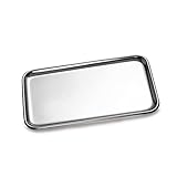 IMEEA Kleine Rechteckig Serviertablett für Küche Badezimmer SUS304 Edelstahl (8 x 4,5 inch) (Silber)