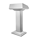 RENLXFI Rednerpult Stehpult Podium Teaching Lecture Stand Silver, Freistehende hohe Kanzel Podium Stand für Kirche Outdoor Office Kanzel Schule