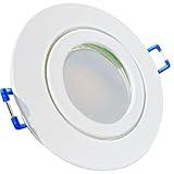 Rolux LED Bad Einbaustrahler IP44 Aqua 230V SMD 9W Weiß 1 Stück Deckenleuchte 4000K Neutralweiß, Feuchtraum Dusche