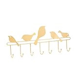 skyrabbiter Kleiderhaken in Vogelform zum Aufhängen von Mänteln, Wandmontage, Metallhaken, Schlüsselmantel, Handtuchhalter mit 5 Haken Schreibtisch Organizer Türkis