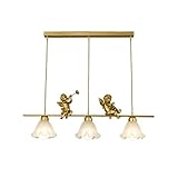 GRFIT Schöne Kronleuchter Licht Luxus Französisch Stil Lange Bar Restaurant Glas Kronleuchter Kreative Bar Insel Tisch Tisch Dekoration Kronleuchter Wohnzimmer Lüster