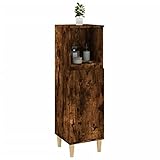 Tidyard Badschrank Badezimmerschrank Kommode Badezimmer Aufbewahrungsschrank Badkommode Eckschrank Badregal Toilettenschrank Badmöbel Schrank Räuchereiche 30x30x100 cm Holzwerkstoff
