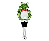 EDZARD Flaschenverschluss Frosch für Champagner, Wein und Sekt, Höhe 11 cm, Muranoglas, Handarbeit (kleine Unebenheiten möglich)