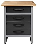 Ondis24 Werkbank Werktisch TÜV geprüft mit 4 Schubladen 60 x 60 cm Arbeitshöhe (85 cm)