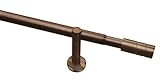 GARDINIA Gardinenstangen-Set, 1-Lauf, Zylinder, Ø 22/25 mm, 100-190 cm, Metall, Bronze