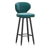 Exquisite Barhocker, moderne Küchenhocker, moderner Barhocker, Stühle mit Küchenrückenlehne, mit schwarzen Beinen und Fußstütze, für Theke, Esszimmer, Zuhause, hohe Hocker (Sitzhöhe 65 cm, 7 Farben) (