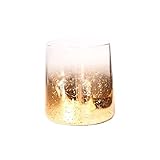 OQHAIR Glasbecher Glasbecher Trinkgläser Haushalt Weingläser ohne Stiel Trinkglaswaren Klares farbiges Weinglas für Wasser Saft Bier Party Trinkgläser (Farbe: Blau) (Gold b)