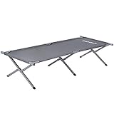 SONGMICS Feldbett, klappbar, Campingbett, Gästebett, 210 x 72 x 45 cm, max. statische Belastbarkeit 110 kg, Reisen, Outdoor, grau GCB21U