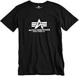 Alpha Industries Basic T-Shirt (as3, alpha, l, regular, regular, Schwarz)