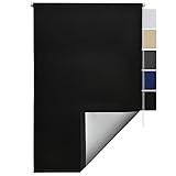 Sol Royal Thermorollo SolReflect T42 Verdunkelungsrollo 120x160 cm Rollo Schwarz - Rollos für Fenster ohne Bohren mit Thermobeschichtung - Wärmeschutzrollo Thermo Rollo zum Klemmen, Klemmfix Rollo