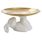 IRYZE Obst Etagere Obstschale Obstkorb Kreativer Keramik-Kaninchenform-Obstteller Dessertteller Home Snack Bowl Storage Plate Obstkörbe Obstschalen (Color : A, Size : 26 * 26 * 12.5cm)