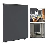 LARS360 Außenrollo Balkon Außenrollo Senkrechtmarkise Rollo Beschattung Balkonrollo Sichtschutzrollo Außensonnenschutz Sonnenschutz UV-Schutz (180 x 240 cm, Anthrazit)