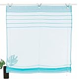 Smithoom Voile-Raffrollo, halbtransparent, für Küche, Badezimmer, Heimdekoration, 100 x 140 cm, Blau