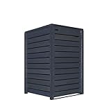 Lukadria Mülltonnenbox Mülltonnenverkleidung Mülltonnecontainer Holz 240L anthrazit mit Rückwand Modell Hamburg (1 Tonne)