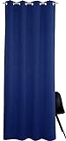 ESPRIT Ösen Vorhang dunkelblau Blickdicht • Gardinen Vorhang 2er Set • Ösenschal 140 x 250 cm Harp • 100% Polyester
