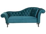 Bequeme Chaiselongue Samtstoff rechtsseitig blau Lattes