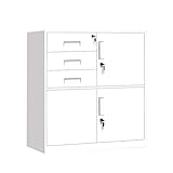 Büroschrank/Aktenschrank Office File Cabinet Metallschrank mit Lock-Werkzeugschrank Datei Speicherschrank Informationen Schubladenschrank Völlig zusammengebaut Vertikale Ablageschränke (Color : Wit