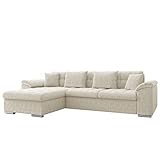 Mirjan24 Ecksofa Diana Cord, Eckcouch mit Bettkasten und Schlaffunktion, Elegante Couch, Polsterecke Sofa, Couchgarnitur, L-Form Schlafsofa, Farbauswahl (Poso 100, Seite: Links)