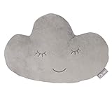 roba Kuschelkissen in Wolken Form - roba Style - Weiches Dekokissen für Baby- & Kinderzimmer - für Mädchen & Jungen - Grau