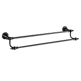 ACROA Single-Pole Double Tuch Bar Handtuchhalter Handtuch Rack Badezimmer Zubehör Kupferdraht Zeichnung schwarz 40cm60cm80cm (Color : Blackb, Size : 40cm)