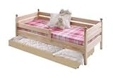 silenta Kinderbett mit Rausfallschutz, Rost und Gästebett 70x160 cm, Massivholz aus nachhaltiger Waldwirtschaft, Natur geölt
