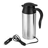 Sluffs Auto-Wasserkocher, Wasserkocher, 12 V, USB-Warmwasserbereiter, Auto-Wasserkocher, 750 Ml, 12 V, Auto-Edelstahl-Zigarettenanzünder, Heizkessel, Becher, Elektrische Reise-Thermoskannen