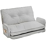 3in1 Zusammenklappbar 2 Personen Bequemes Sofa, 6-Stufig Verstellbar Liegesessel Mit Armlehnen Und 2 Seitentaschen, Wasserfester Stoff Wohnzimmer Schlafzimmer BüRo